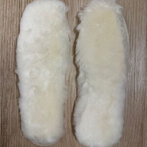 White real shearling Furry Shoe Insoles wool